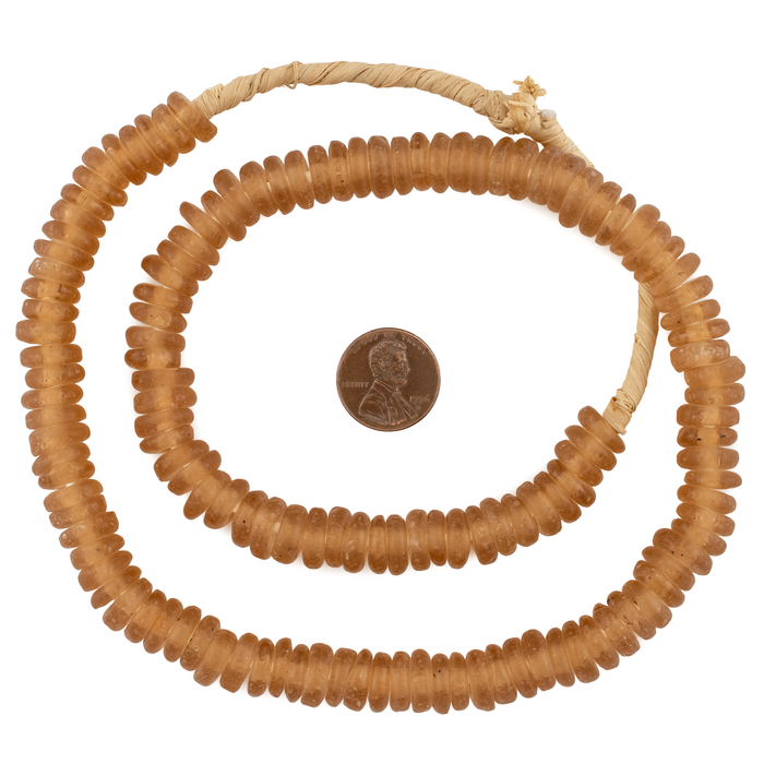 Taupe Rondelle Recycled Glass Beads