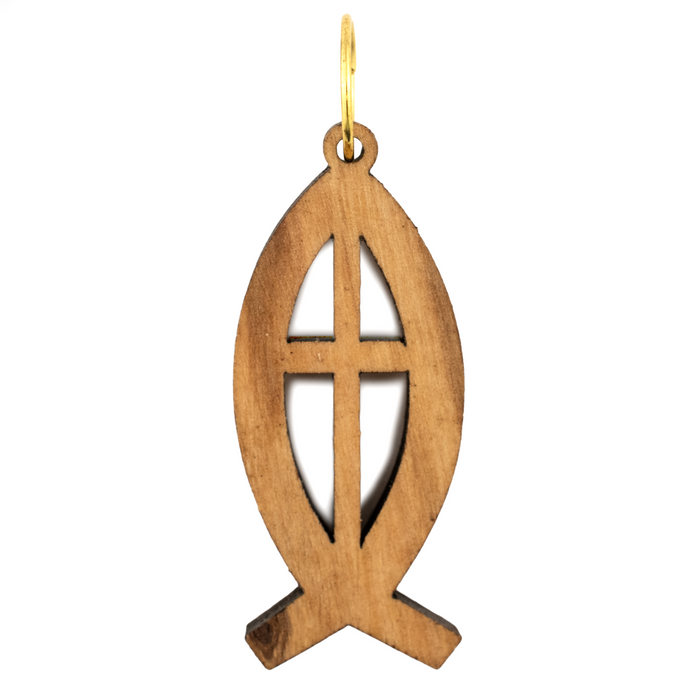 Olive Wood Pendant from Bethlehem (Fish)