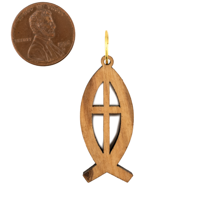 Olive Wood Pendant from Bethlehem (Fish)