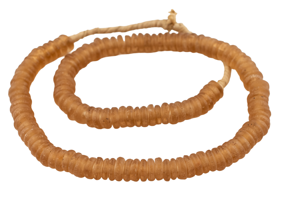 Taupe Rondelle Recycled Glass Beads