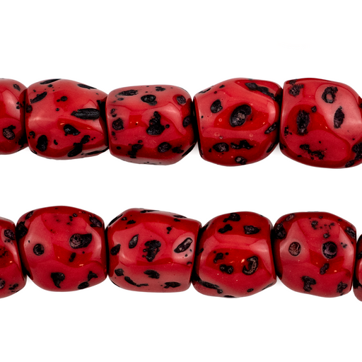 Cherry Red Speckled Resin Nugget Beads - The Bead Chest