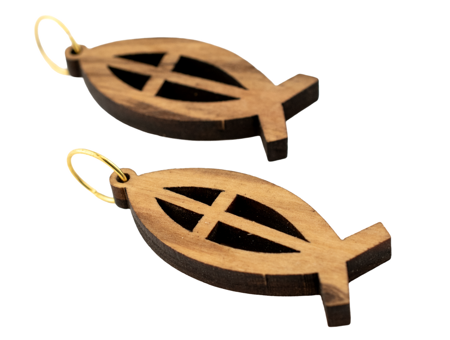 Olive Wood Pendant from Bethlehem (Fish)