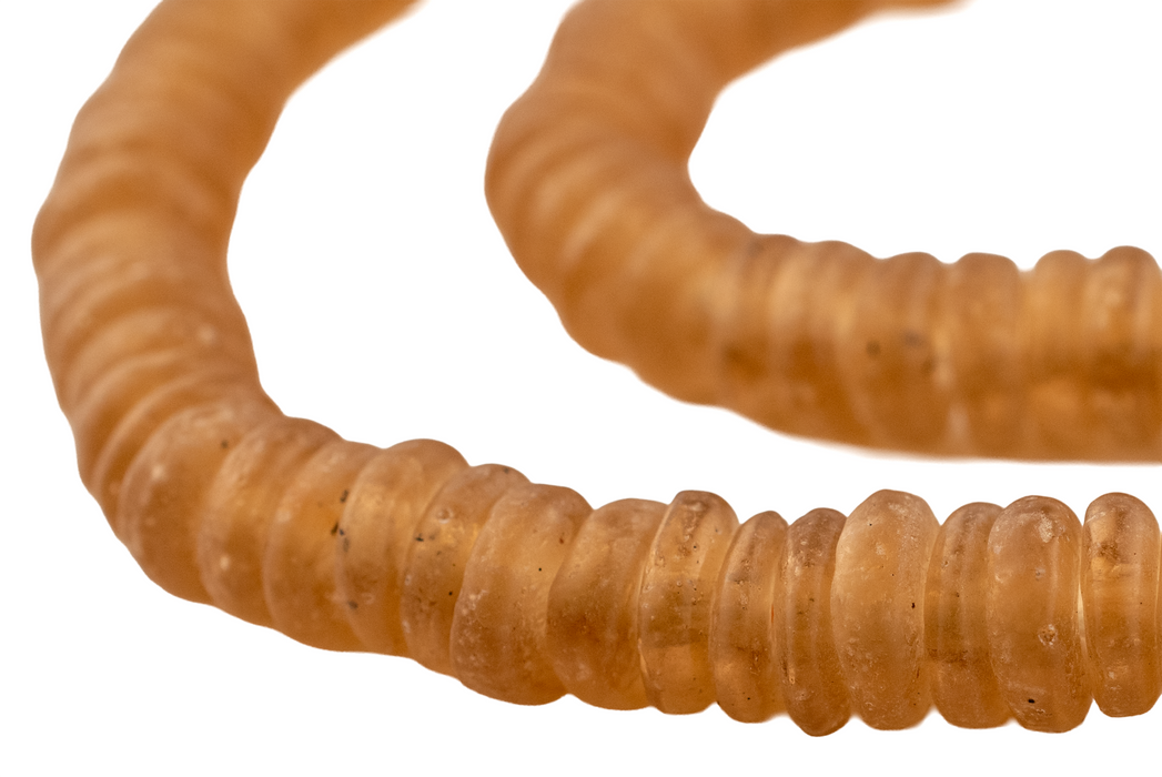 Taupe Rondelle Recycled Glass Beads