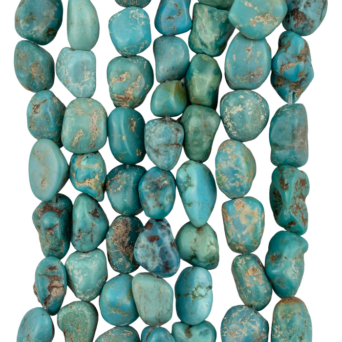 Dark Aqua Turquoise Nugget Beads (7-8mm)