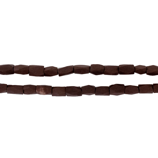 Brown Faceted Rectangle Afghan Stone Beads (4mm) - The Bead Chest