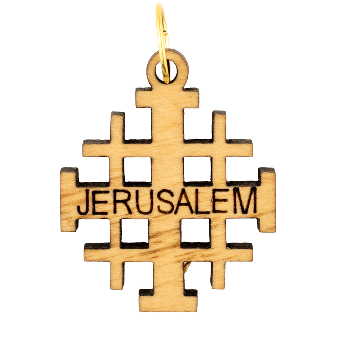 Olive Wood Pendant from Bethlehem (Jerusalem Cross)