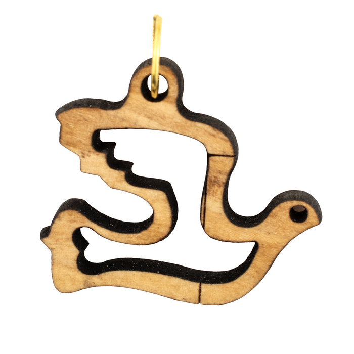 Olive Wood Pendant from Bethlehem (Dove)