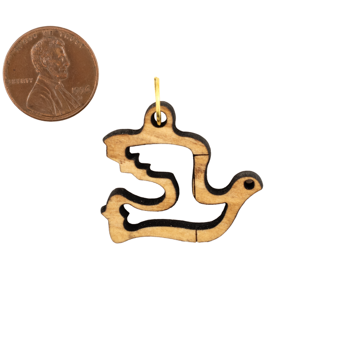 Olive Wood Pendant from Bethlehem (Dove)