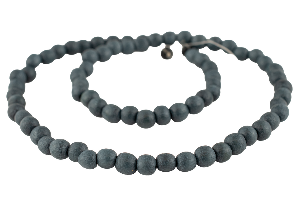 Charcoal Grey Round Natural Wood Beads (6mm)