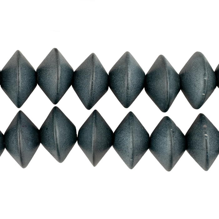 Charcoal Grey Bicone Natural Wood Beads (10x15mm)