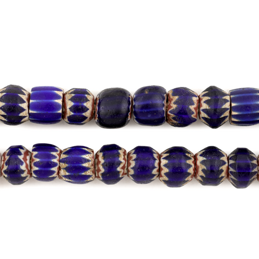 Antique Blue Venetian Chevron Beads #16279 - The Bead Chest