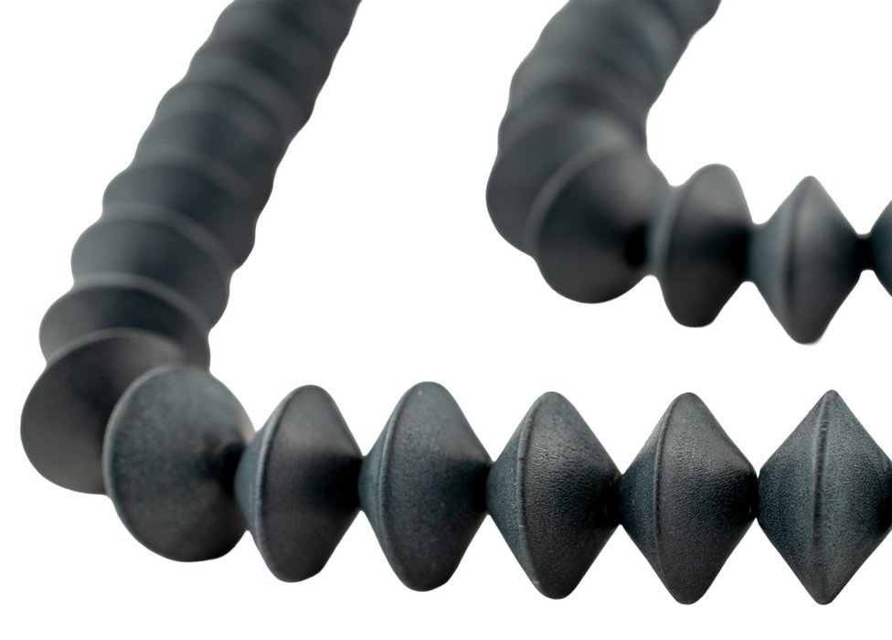 Charcoal Grey Bicone Natural Wood Beads (10x15mm)
