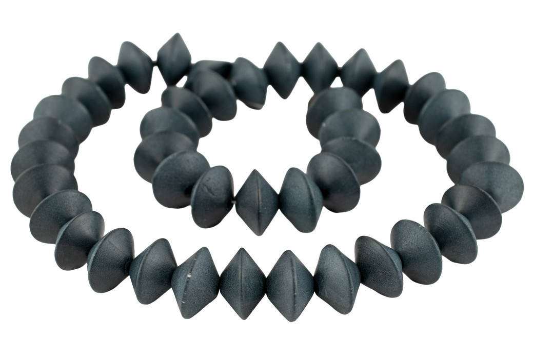 Charcoal Grey Bicone Natural Wood Beads (10x15mm)