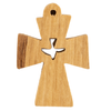 Olive Wood Pendant from Bethlehem (Cross with Dove)