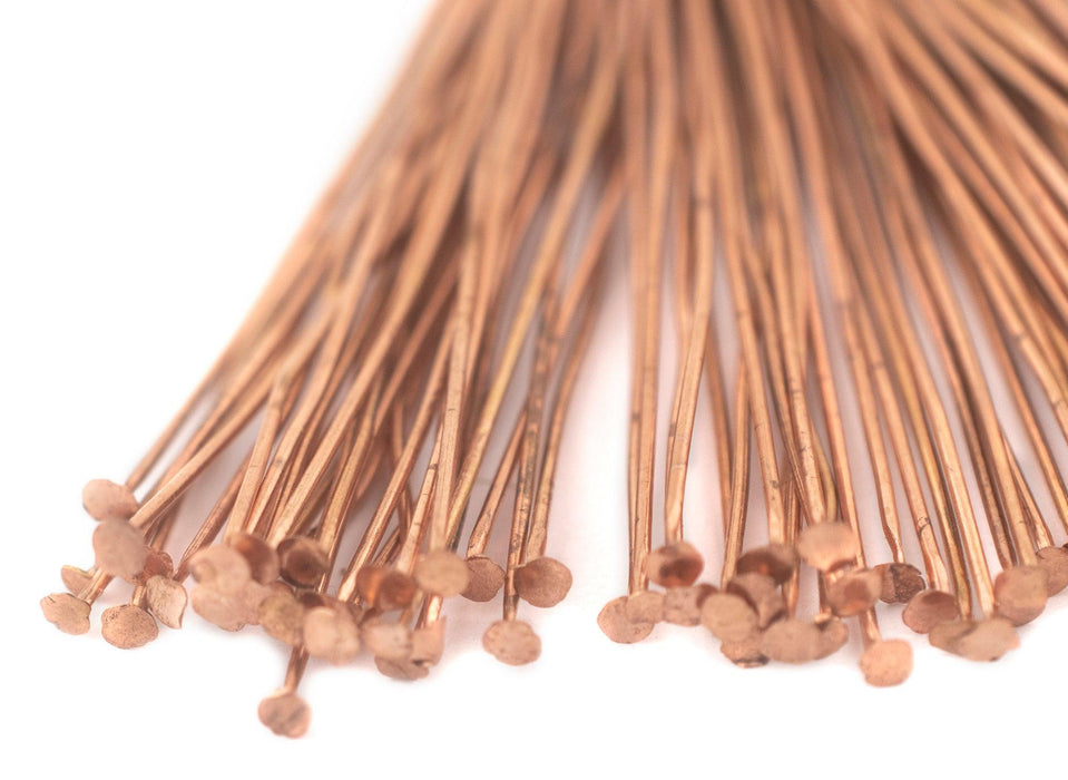 Copper 21 Gauge 3 Inch Head Pins (Approx 500 pieces) - The Bead Chest