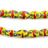 Yellow & Red Antique Oval Venetian Millefiori Beads #13456