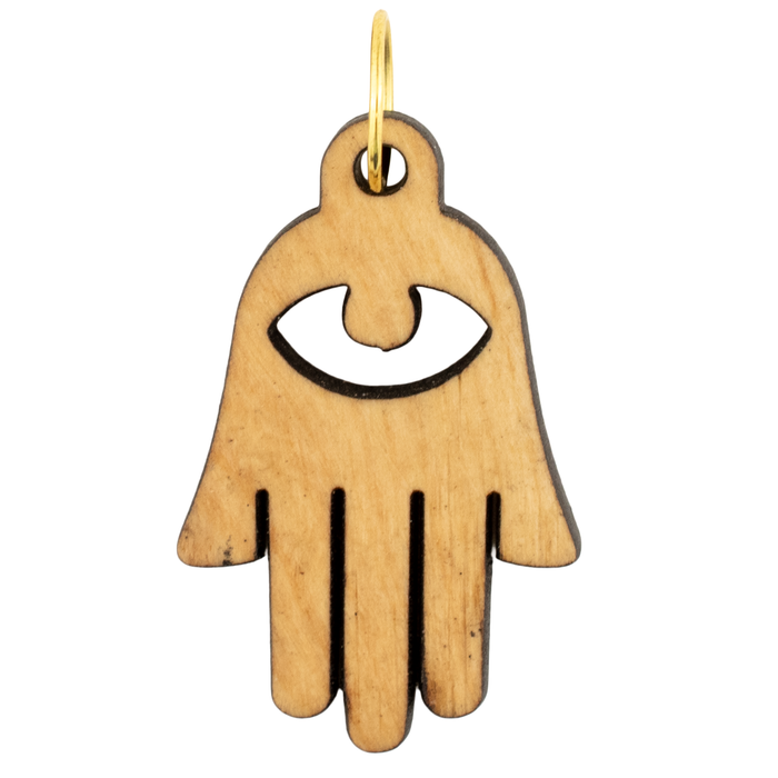 Olive Wood Pendant from Bethlehem (Hamsa)