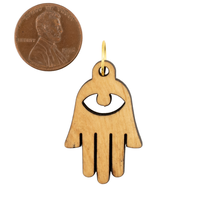 Olive Wood Pendant from Bethlehem (Hamsa)