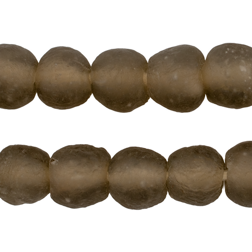 Groundhog Grey Recycled Glass Beads (14mm) - The Bead Chest