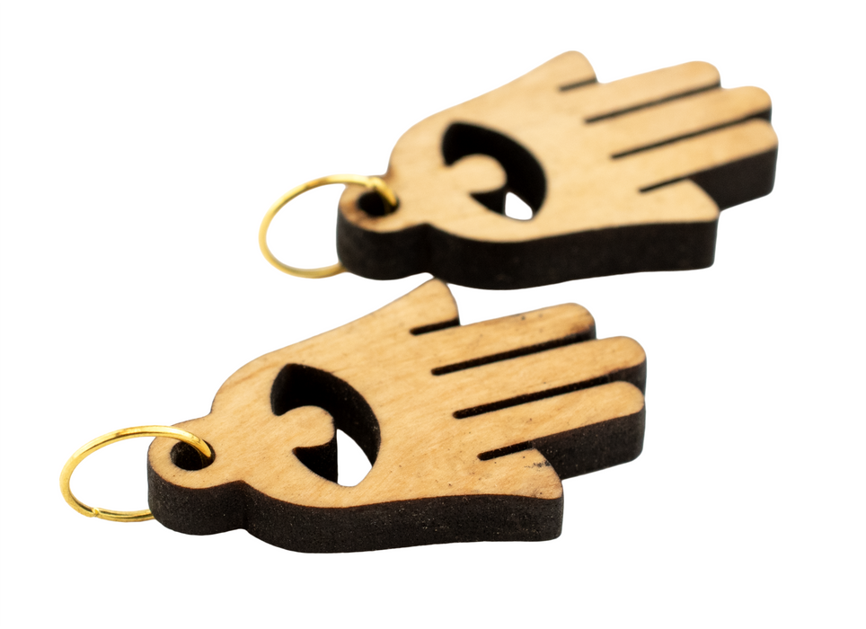 Olive Wood Pendant from Bethlehem (Hamsa)
