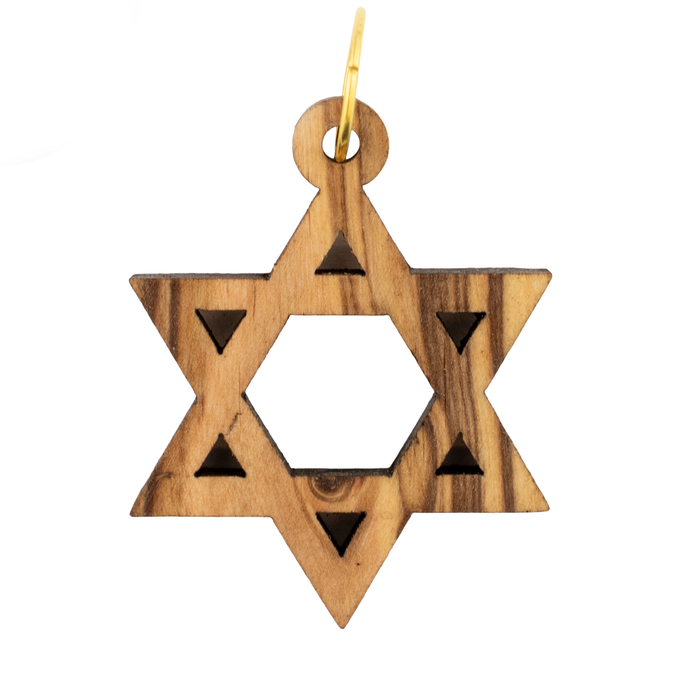 Olive Wood Pendant from Bethlehem (Star of David)