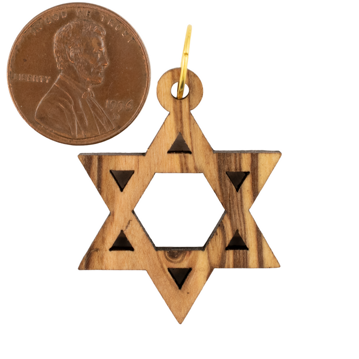 Olive Wood Pendant from Bethlehem (Star of David)