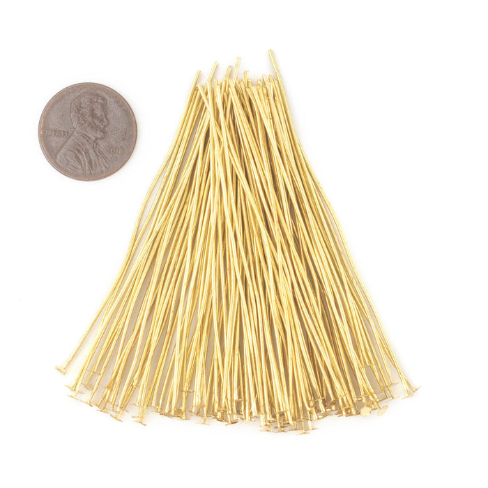 Gold 21 Gauge 2.5 Inch Head Pins (Approx 500 Pieces) - The Bead Chest