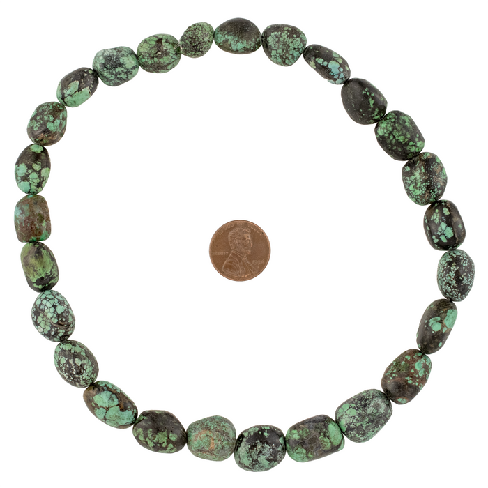 Dark Turquoise Oval Beads (11-15x12mm)