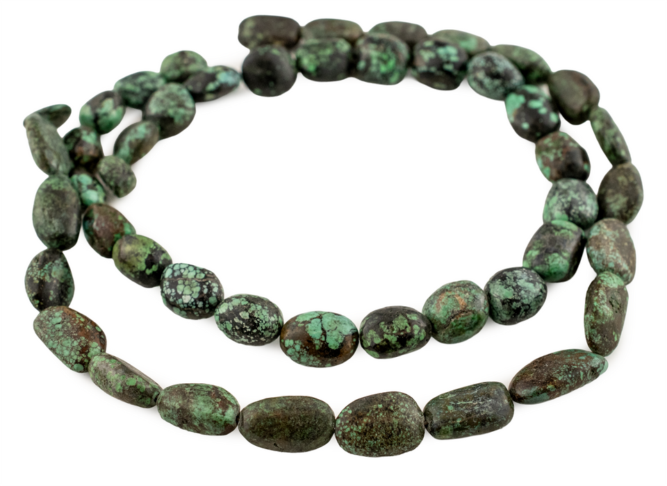 Dark Turquoise Oval Beads (11-15x12mm)
