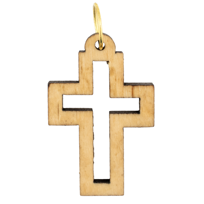 Olive Wood Pendant from Bethlehem (Cutout Cross)