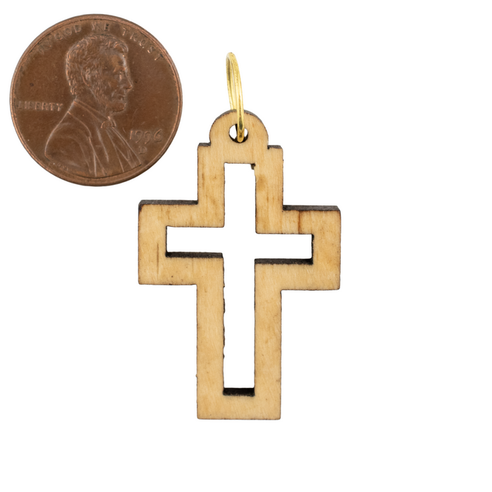 Olive Wood Pendant from Bethlehem (Cutout Cross)