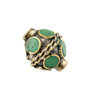 Double-ended Emerald-Inlaid Afghan Tribal Silver Bead (16mm)