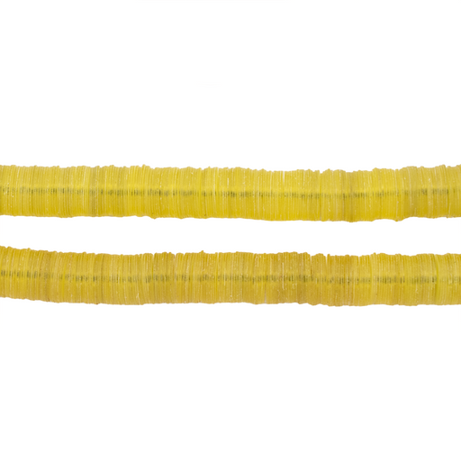 Translucent Sunflower Yellow Vinyl Phono Record Beads (6mm)