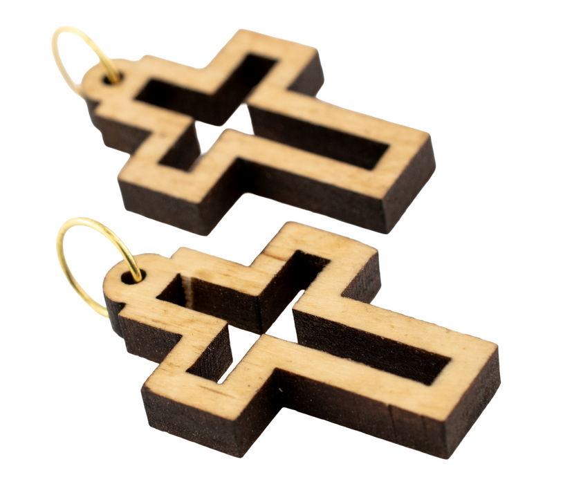 Olive Wood Pendant from Bethlehem (Cutout Cross)