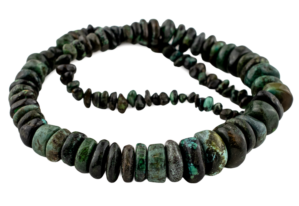 Dark Turquoise Graduated Disk Turquoise Beads