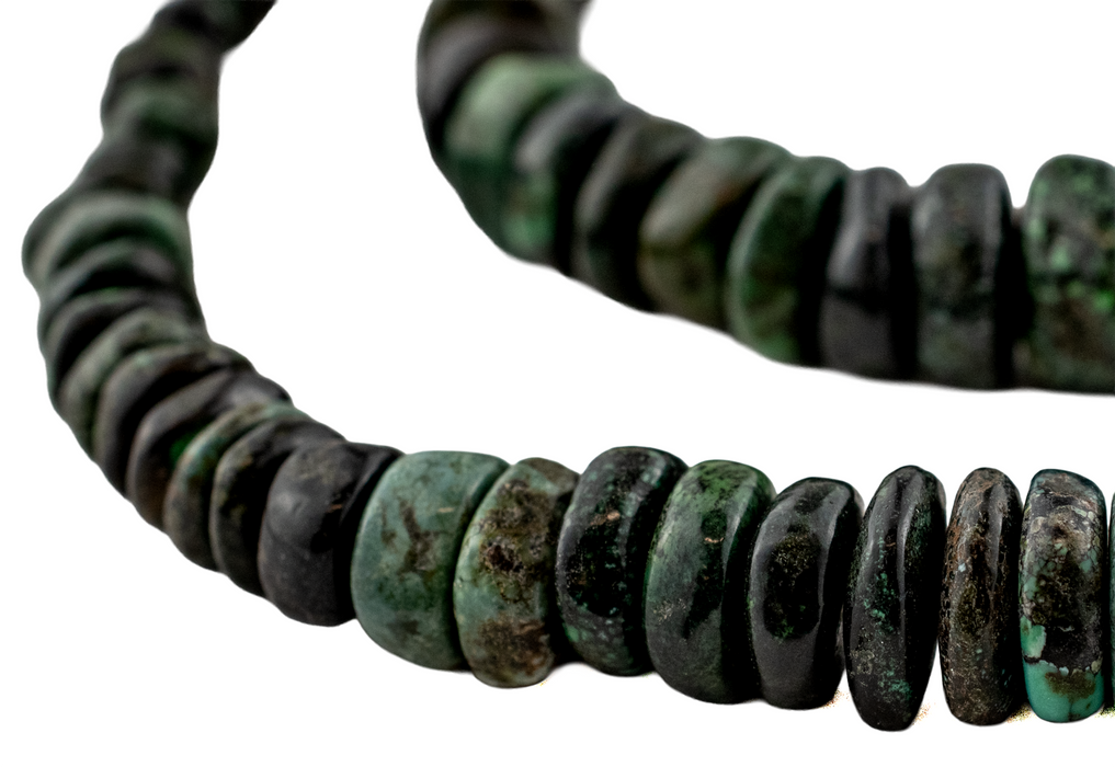Dark Turquoise Graduated Disk Turquoise Beads