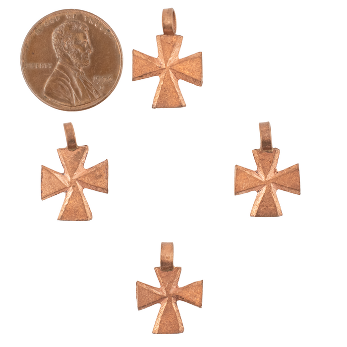 Ethiopian Copper Mini-Cross Ornament (Set of 4)