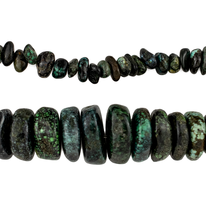 Dark Turquoise Graduated Disk Turquoise Beads