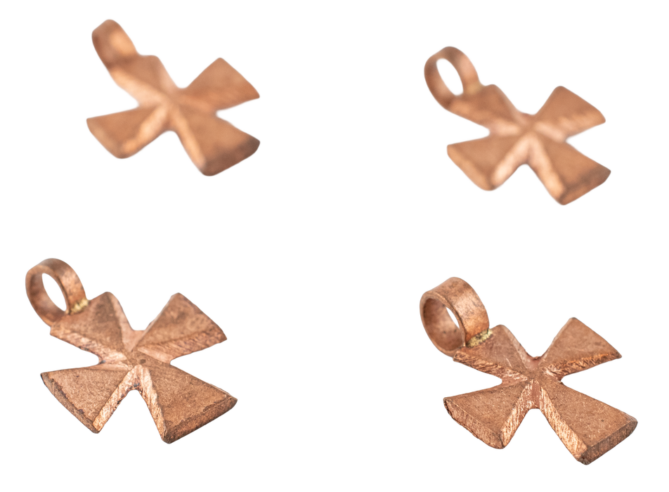 Ethiopian Copper Mini-Cross Ornament (Set of 4)