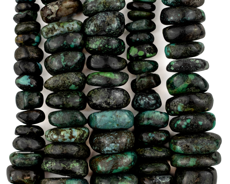 Dark Turquoise Graduated Disk Turquoise Beads