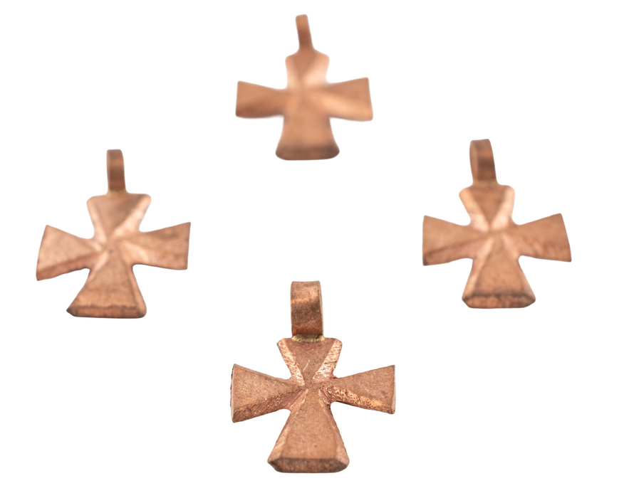 Ethiopian Copper Mini-Cross Ornament (Set of 4)
