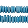 Turquoise Blue Ashanti Glass Saucer Beads