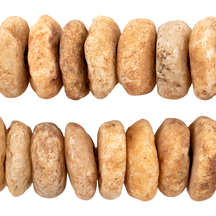 Ancient Chiseled Mali Stone Disk Beads (23mm)