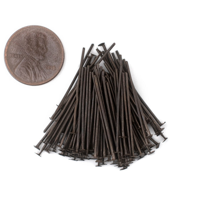 Antiqued Brass 21 Gauge 1 Inch Head Pins (Approx 500 pieces) - The Bead Chest