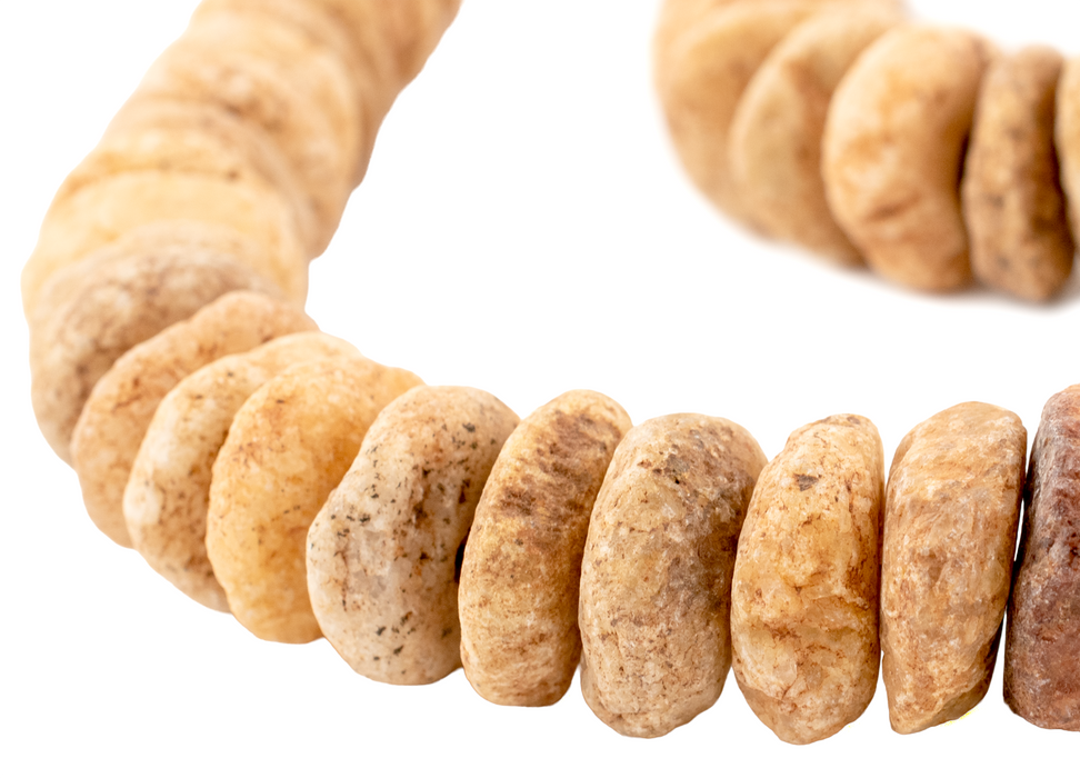 Ancient Chiseled Mali Stone Disk Beads (23mm)