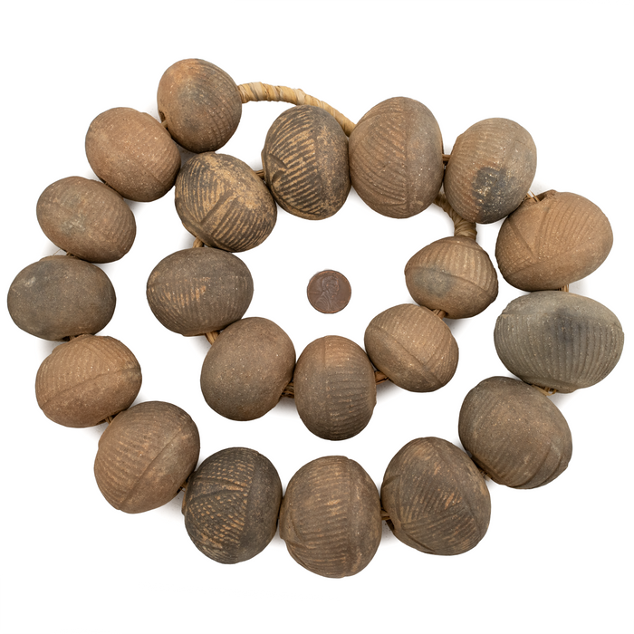 Super Jumbo Nigerian Clay Spindle Beads (46mm)