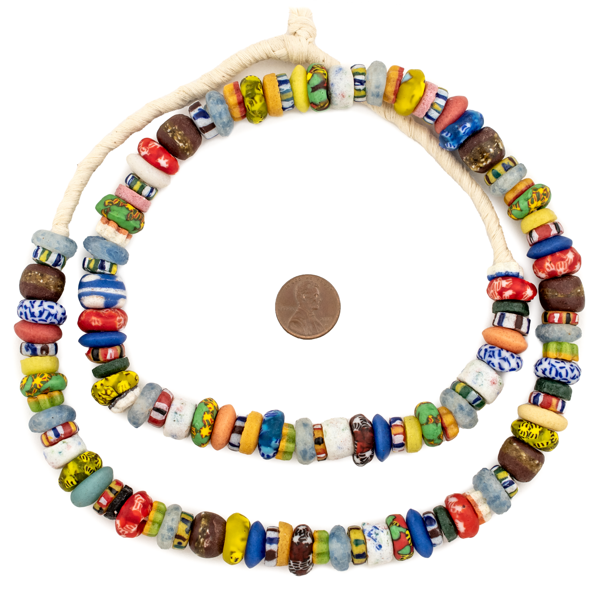 Ghana Medley Rondelle Powder Glass Beads — The Bead Chest