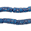 Spotted Blue Krobo Powder Glass Beads