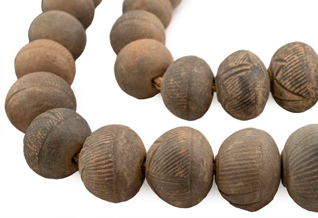 Super Jumbo Nigerian Clay Spindle Beads (46mm)