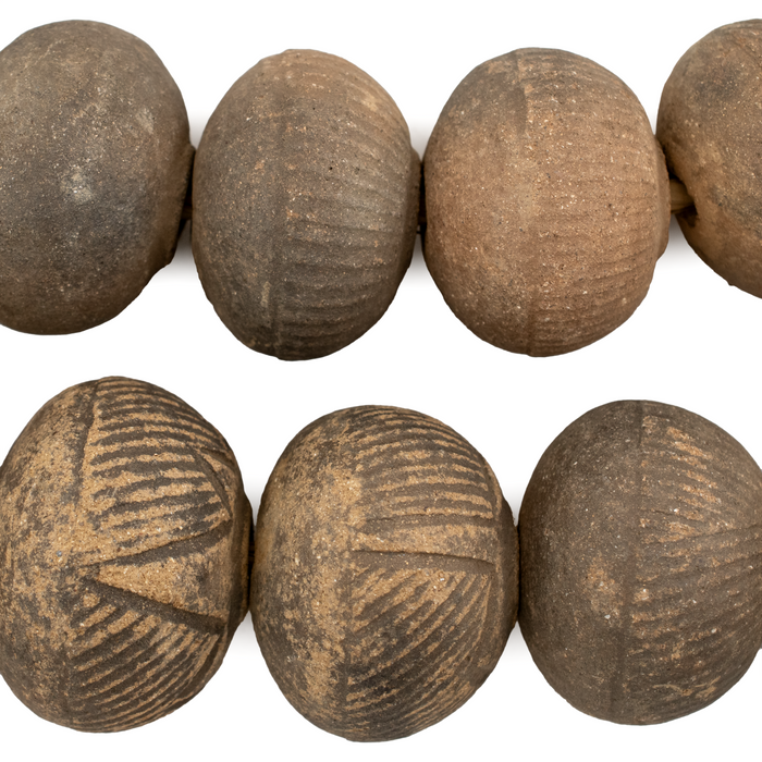 Super Jumbo Nigerian Clay Spindle Beads (46mm)